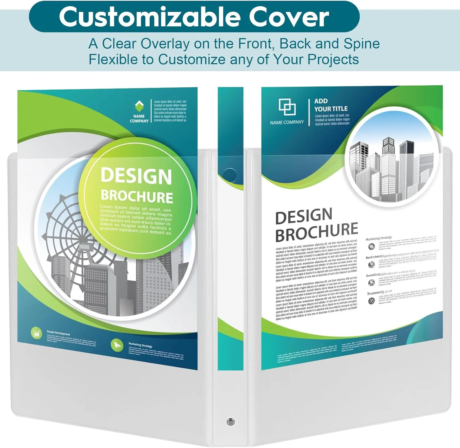 1'' Economy 3-Ring Binders, 1 Inch Round Rings, US Letter Size 8.5'' x 11'', 200 Sheets Capacity, ClearVue Presentation View, Non-Stick, White (3)