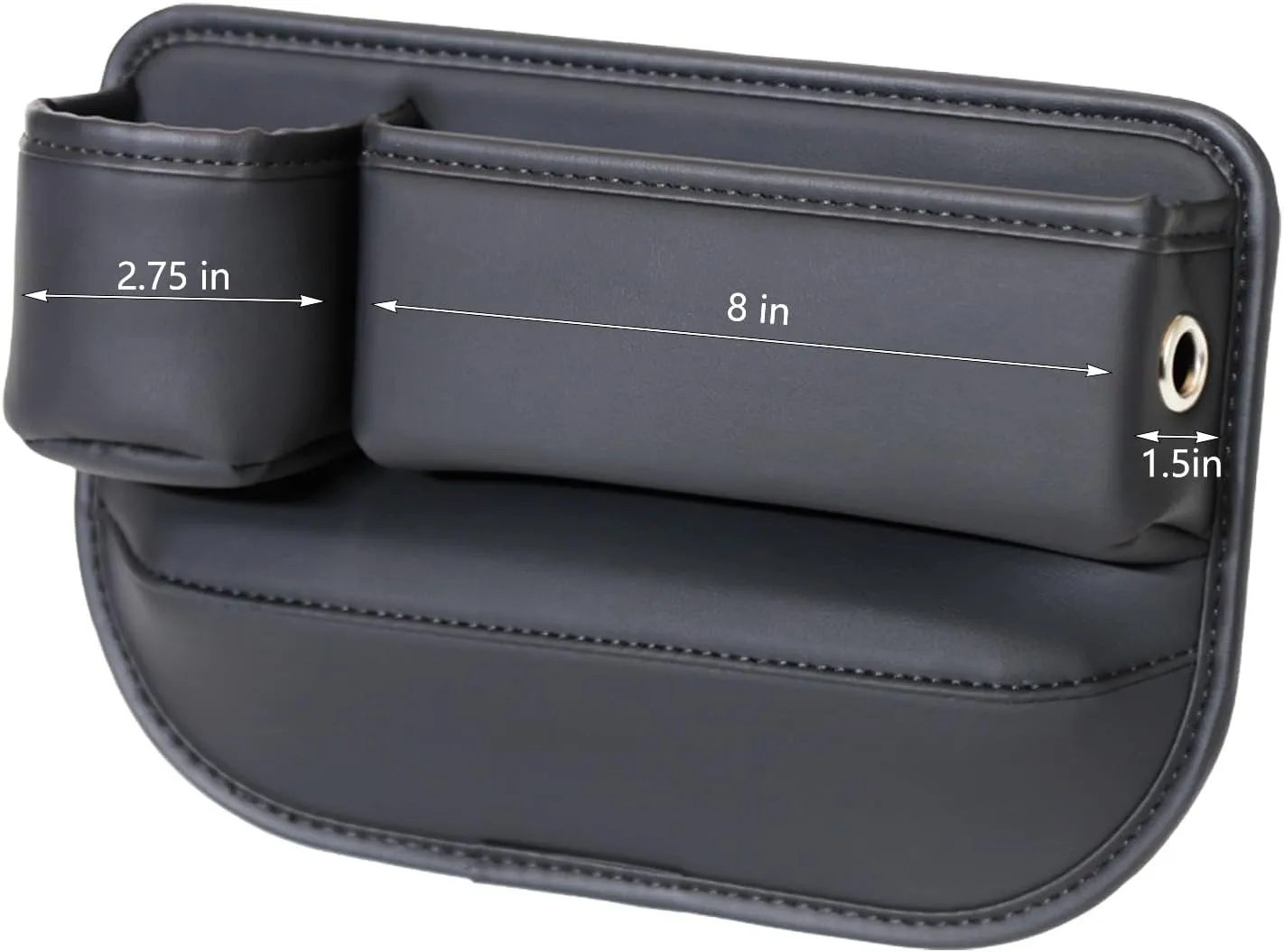 1 Pack Car Seat Gap Filler Organizer, Car Seat Organizer, Seat Gap Storage Box with Cup Holders for Drink, Car Leather Cup Holder Gap Bag Front Seat for Phone, Sunglasses,Keys(Left Side)