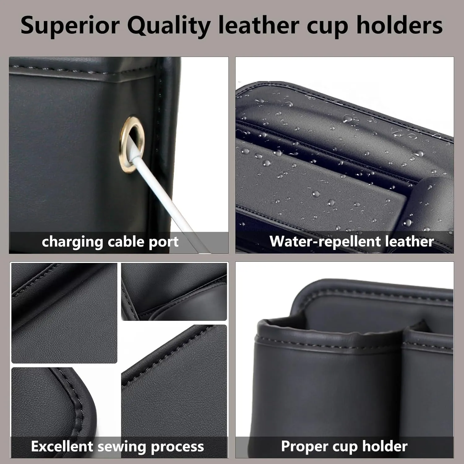1 Pack Car Seat Gap Filler Organizer, Car Seat Organizer, Seat Gap Storage Box with Cup Holders for Drink, Car Leather Cup Holder Gap Bag Front Seat for Phone, Sunglasses,Keys(Left Side)