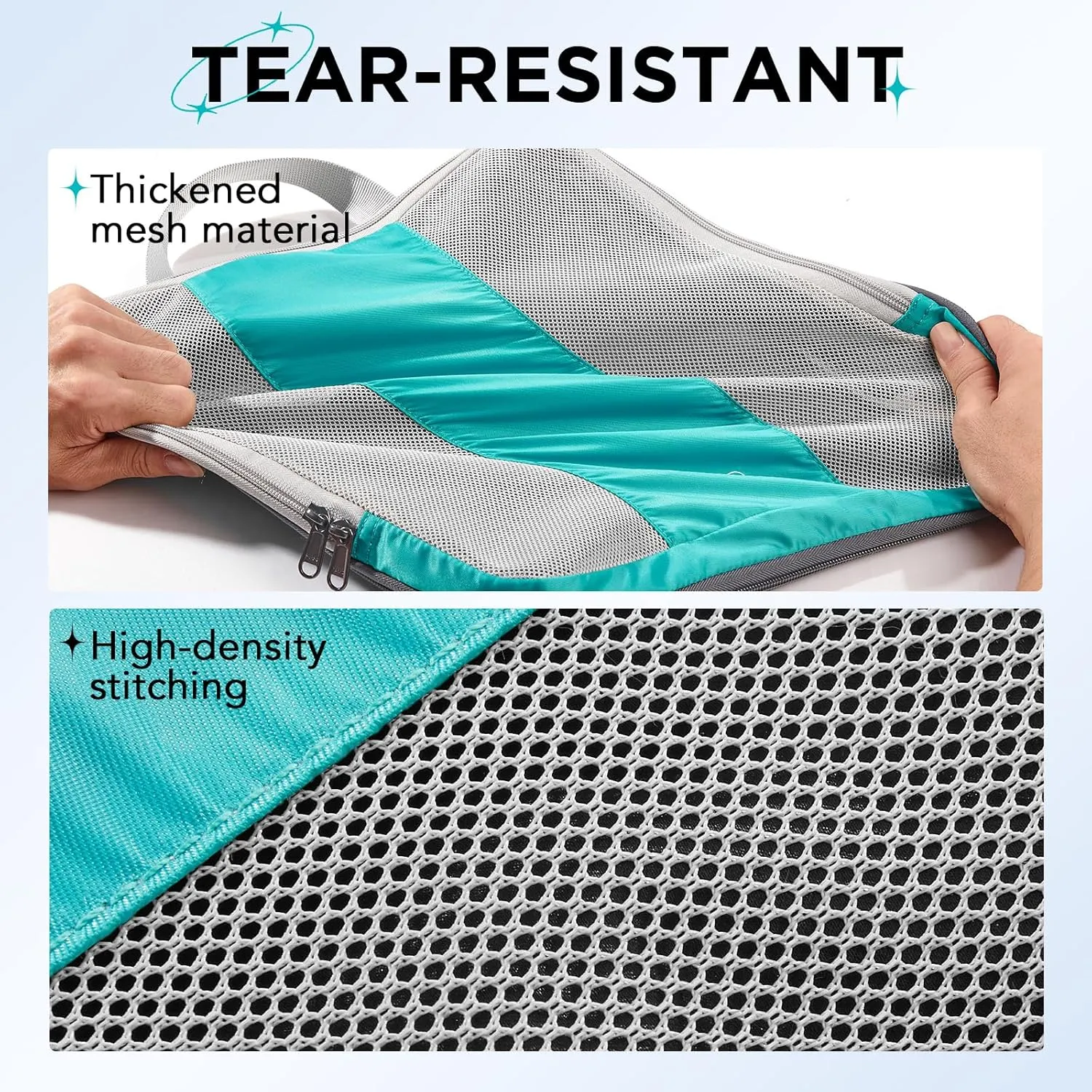 10 Set Compression Packing Cubes for Travel Essentials,Compressible Expandable Packing Cubes for Suitcase,OlarHike Luggage Organizer Bags for Travel,Handy Helper for Organizing Clothes(Cyan)