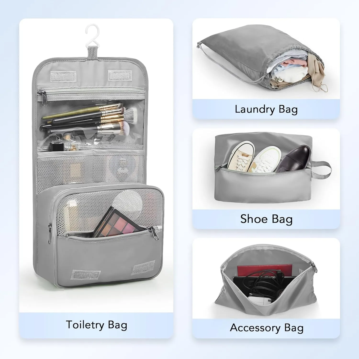 10 Set Compression Packing Cubes for Travel Essentials,Compressible Expandable Packing Cubes for Suitcase,OlarHike Luggage Organizer Bags for Travel,Handy Helper for Organizing Clothes(Grey)