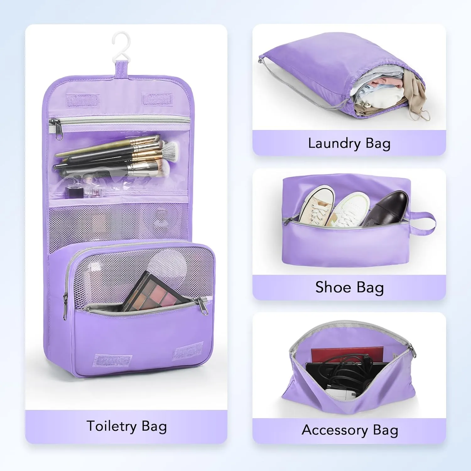 10 Set Compression Packing Cubes for Travel Essentials,Compressible Expandable Packing Cubes for Suitcase,OlarHike Luggage Organizer Bags for Travel,Handy Helper for Organizing Clothes(Light Purple)