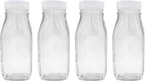 12 oz. Glass Bottle with Screw On Cap (4 pack)