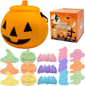 15 Count Halloween Bath Bombs with Pumpkin Bucket, Halloween Spooky Bath Bombs for Kids, Adorable Hallowen Trick o Treat Party Favors for Kids