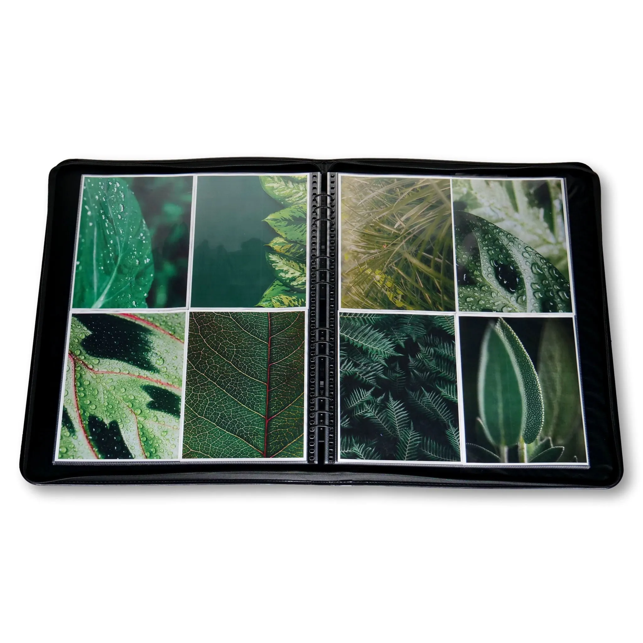 17" x 22" Premium Zippered Presentation Portfolio Case - Leather Handle, Integrated Multiring Binder with 10 Archival Pages (Expandable to 30)