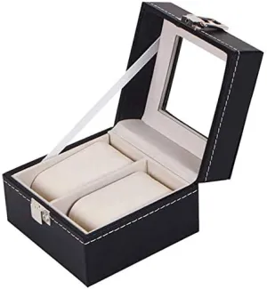 2 6 10 Grids Pu Leather Gift Box Transparent Cover Watch Watch Box Case High-End Watch Case Pu Watch Display Box