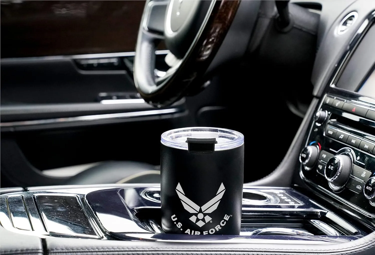 20oz Air Force Tumbler, Double-Walled Insulated Steel USAF Coffee Mug with Lid | Air Force Gifts | USAF 20oz Tumbler