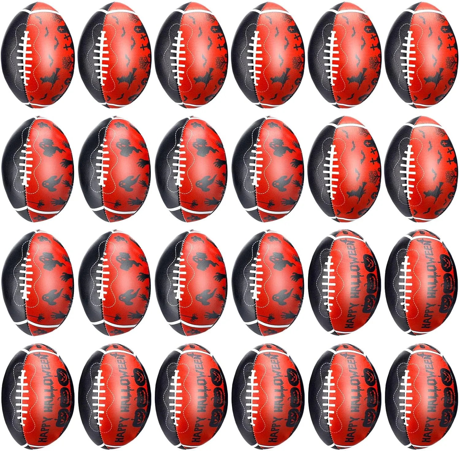 24 Pcs Halloween Football Stress Ball Sports Stress Ball Anxiety Football Party Favors Trick or Treat Handout for Carnival Reward Party Bag Gift Fillers Decorations Supplies