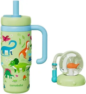 24oz Fountain Tumbler, Stainless Steel Whale Fountain Tumbler with Handle, Insulated Whale Water Bottle, Drinking Cup with Whale Squirt for Outdoor Sport