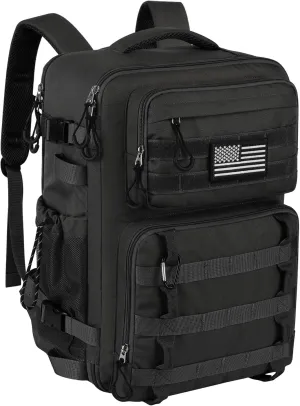 25L Tactical Bag Backpack for Men, Heavy Duty Military Backpack Molle Army Large Rucasack, Laptop Backpack Travel (Black)