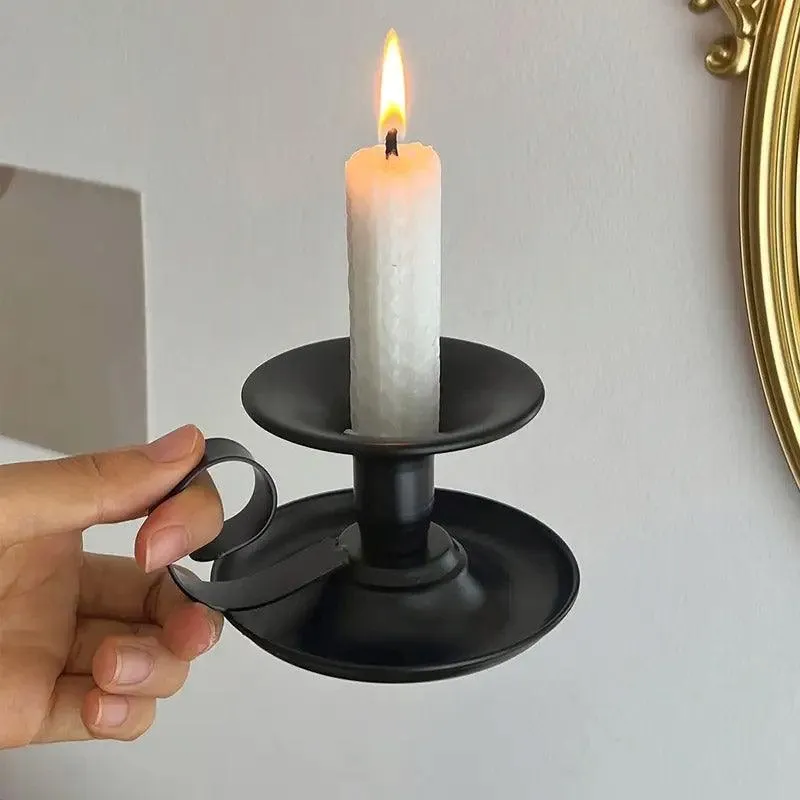 2pcs European Iron Candle Holders for Candlelight Dinner Decorative Lighting