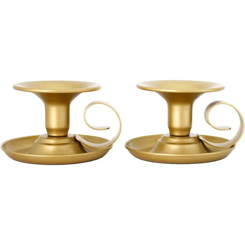 2pcs European Iron Candle Holders for Candlelight Dinner Decorative Lighting