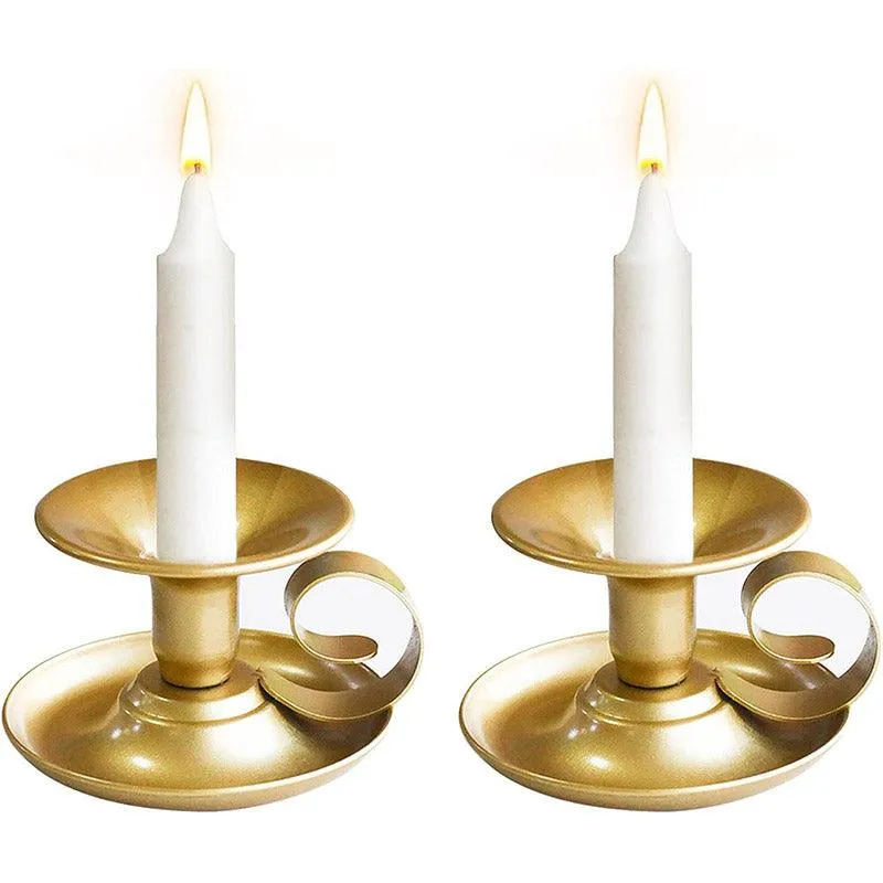 2pcs European Iron Candle Holders for Candlelight Dinner Decorative Lighting