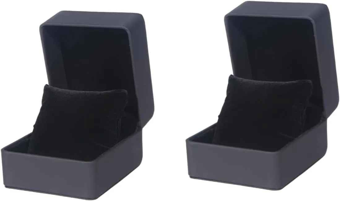 2pcs Pu Watch Box Organizer Single Grid Storage Case for Jewelry and Watches Carbon Design Removable Cushion for Extra for Displaying Dressers