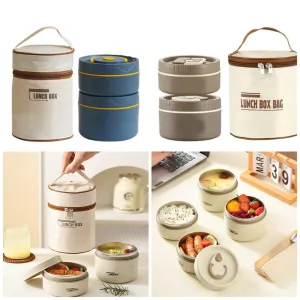 3 in 1 insulated Lunch bag and  box insulated set