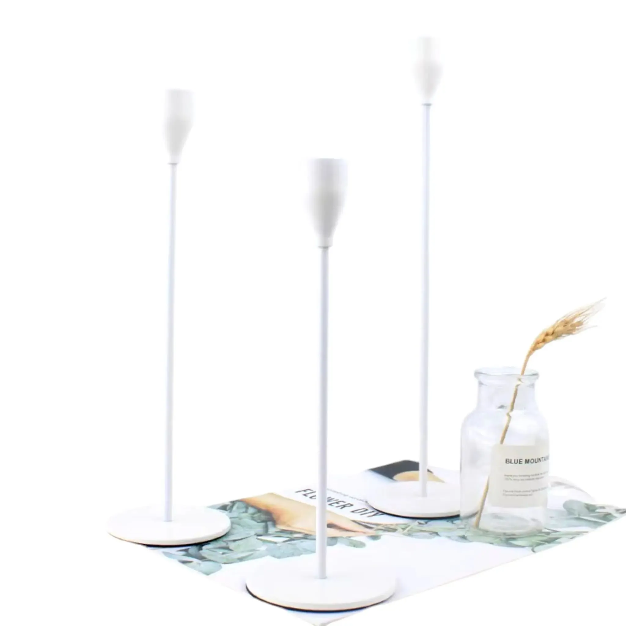 3-Piece Metal Candle Holder Set – Elegant Gold Candlesticks for Home and Event Decor