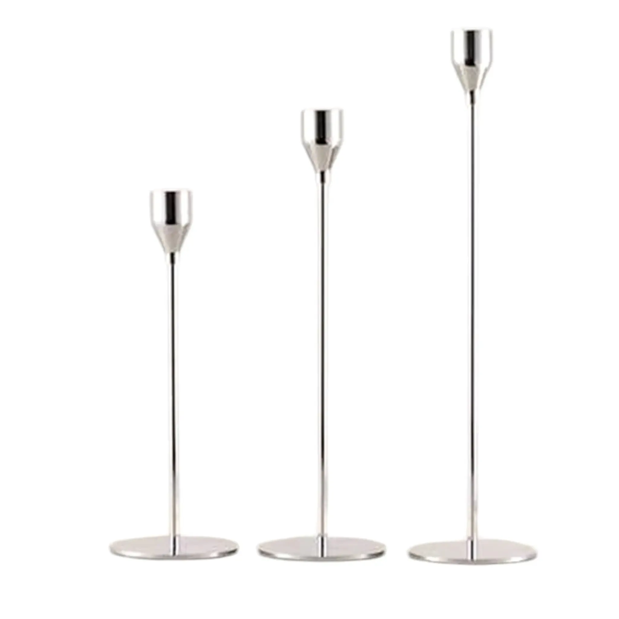 3-Piece Metal Candle Holder Set – Elegant Gold Candlesticks for Home and Event Decor
