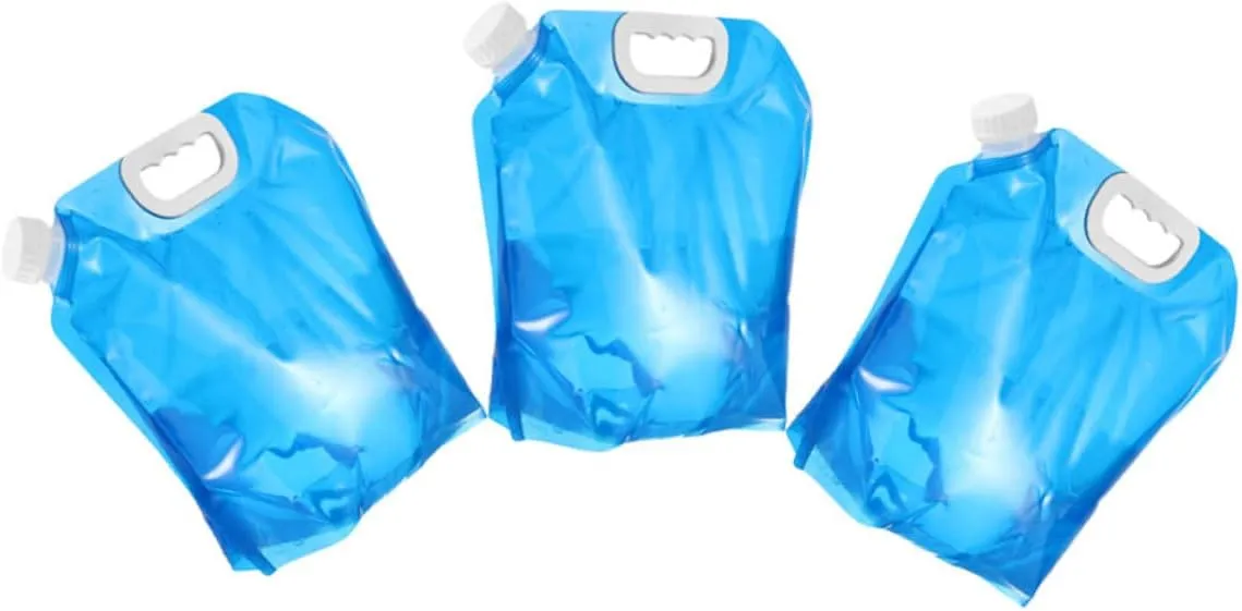3pcs Portable Collapsible Water Storage Bag for Camping Outdoor and Emergency Use Space-saving Design for Hiking and Travel Handheld Water Container
