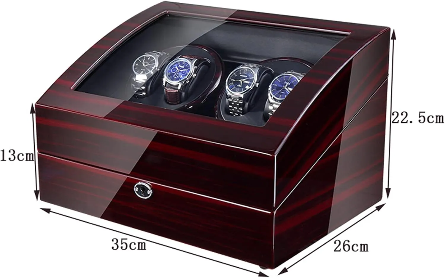 4 6 Automatic Watch Winders Storage Case Watch Box Wooden Silent Motor Five Modes Adjustable Watch Pillows Led Backlight Open Lid And Stop Automatically,Leather 005,Leather 04
