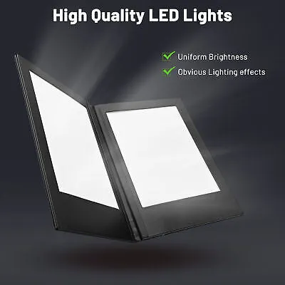 4pcs LED Menu Cover Backlit Wine List Check Bill Holder Double Panel 14x10"