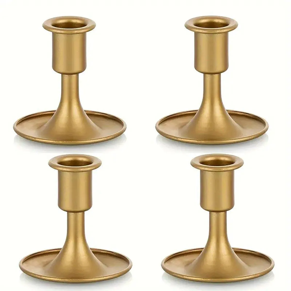 4X Iron Candlestick Stand Candle Holder Retro Style Look Taper Candle Holder