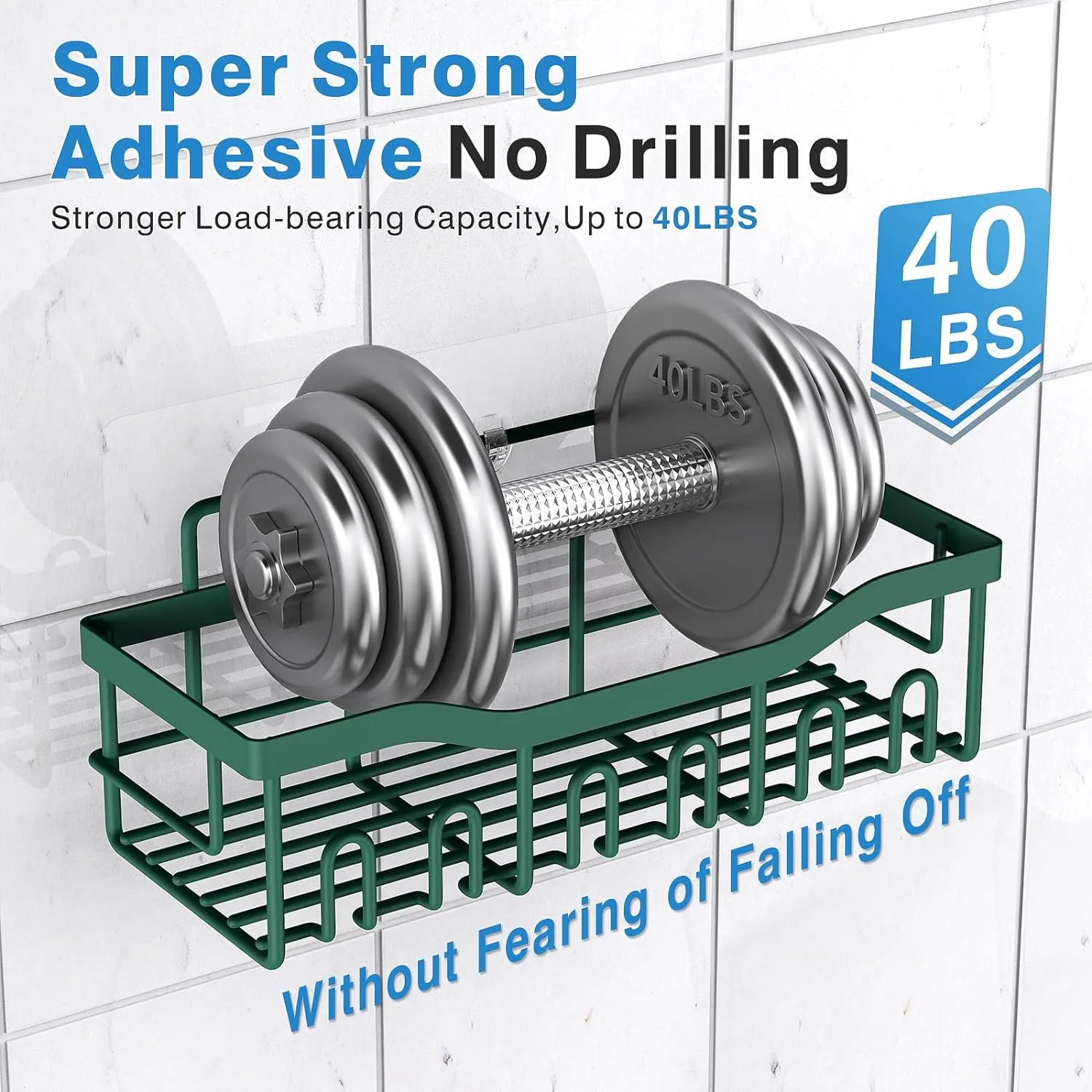 5-Pack Rustproof Stainless Steel Shower Caddy – No Drill Adhesive Bathroom Organizer with Large Capacity, Spacious Shower Shelves for Inside Shower, Kitchen & Home Decor Storage