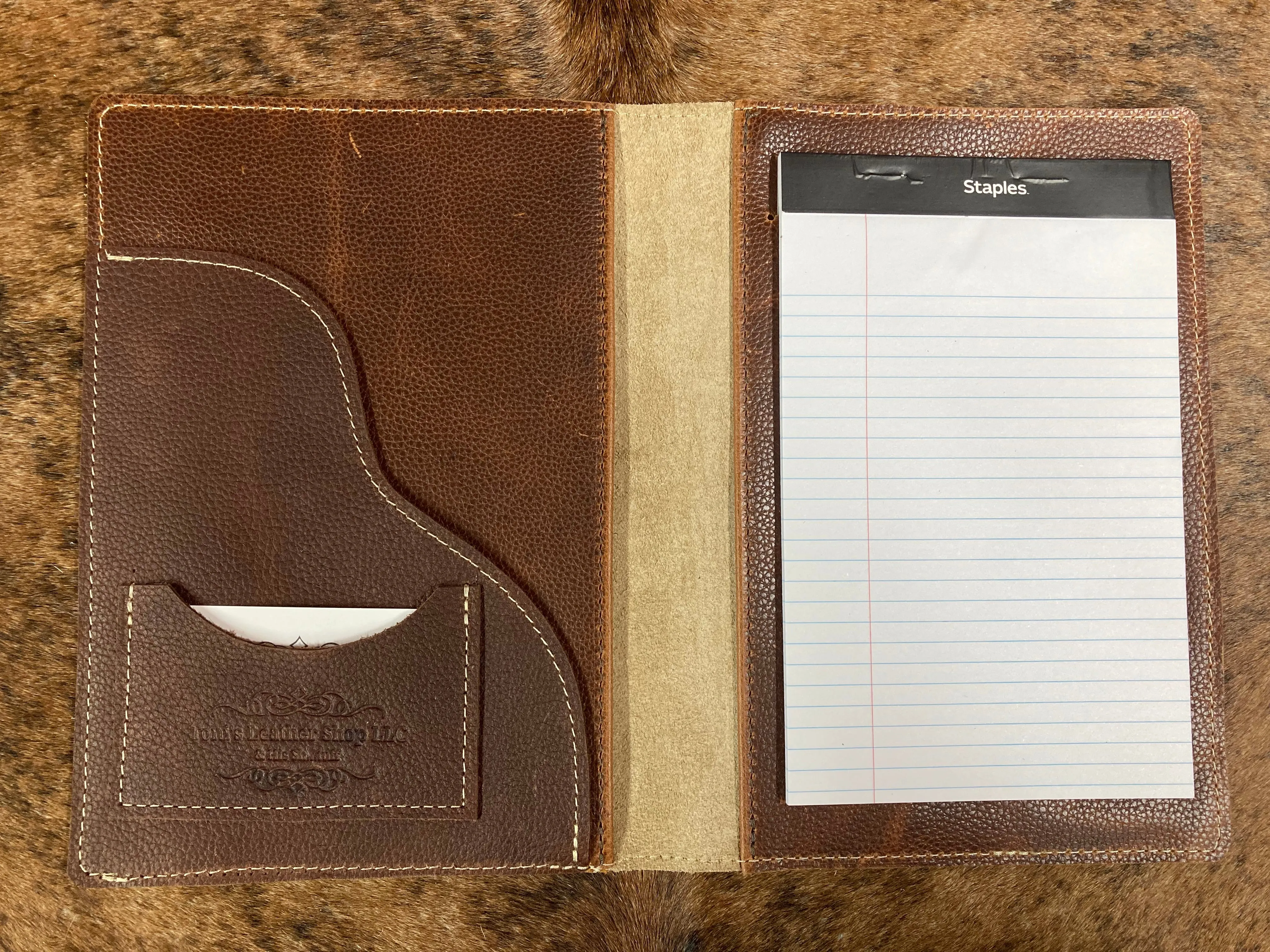5" x 7" Brown Floral Embossed Leather Notebook