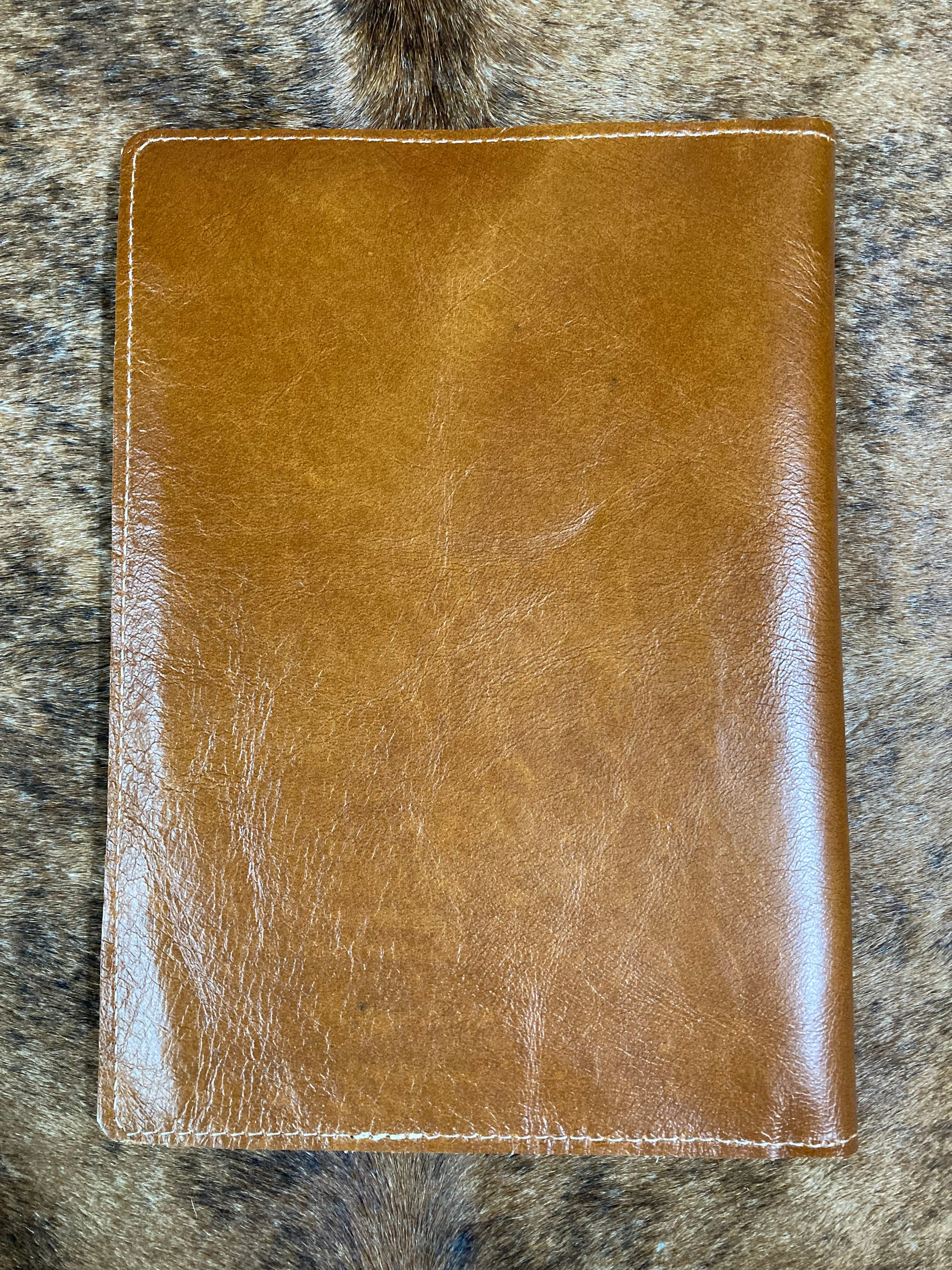 5" x 7" Brown Floral Embossed Leather Notebook