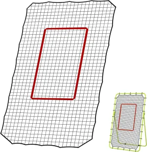 7x4 FT Rebounder Net, Durable High-Tension PE Netting with Red Belt