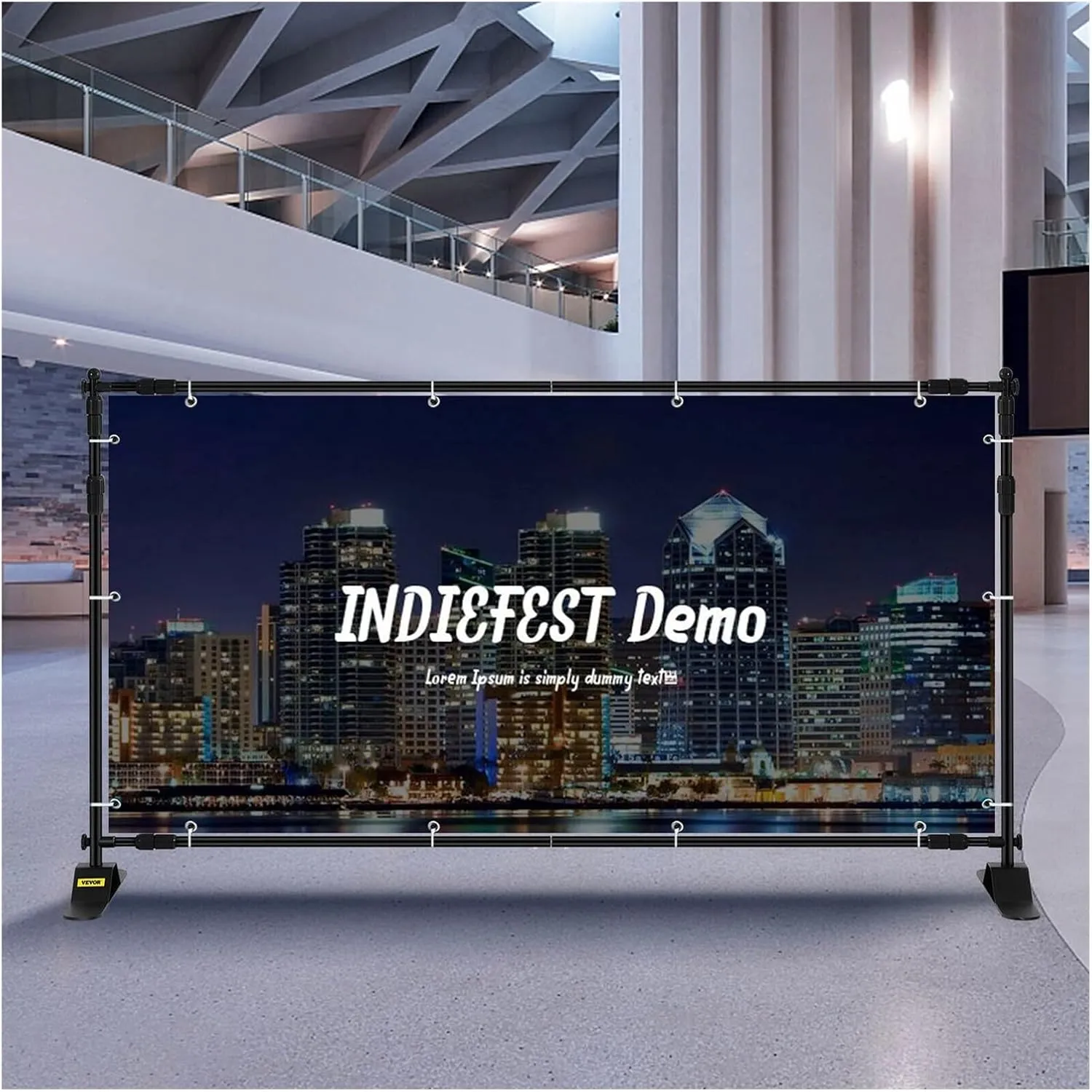 8ft Backdrop Banner Stand Step And Repeat For Trade Show Wall Exhibitor W/Carrying Case Photo Booth Background Adjustable For Beginners DIY Use(240 x 240cm)