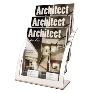 A4 Brochure Holder 3 Tier Silver Frame