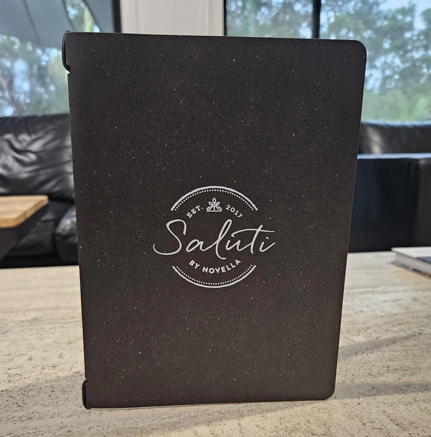 A5 Leather Menu Black or Light Tan with or without pockets