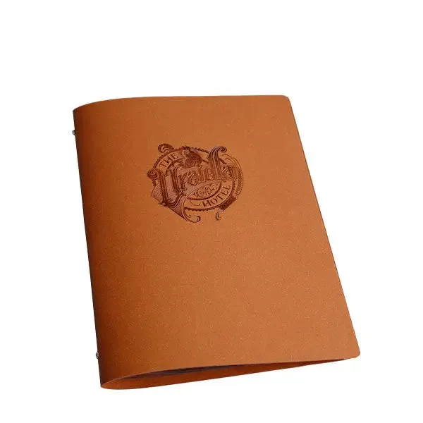 A5 Leather Menu Black or Light Tan with or without pockets