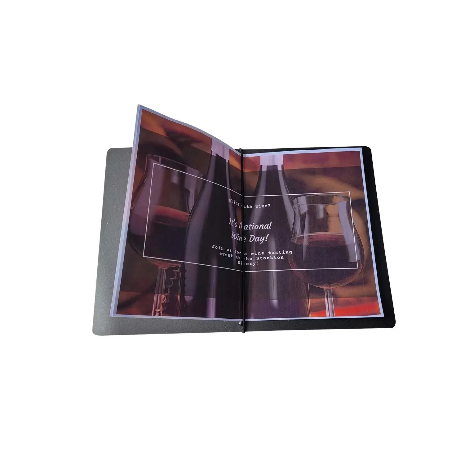 A5 Leather Menu Black or Light Tan with or without pockets