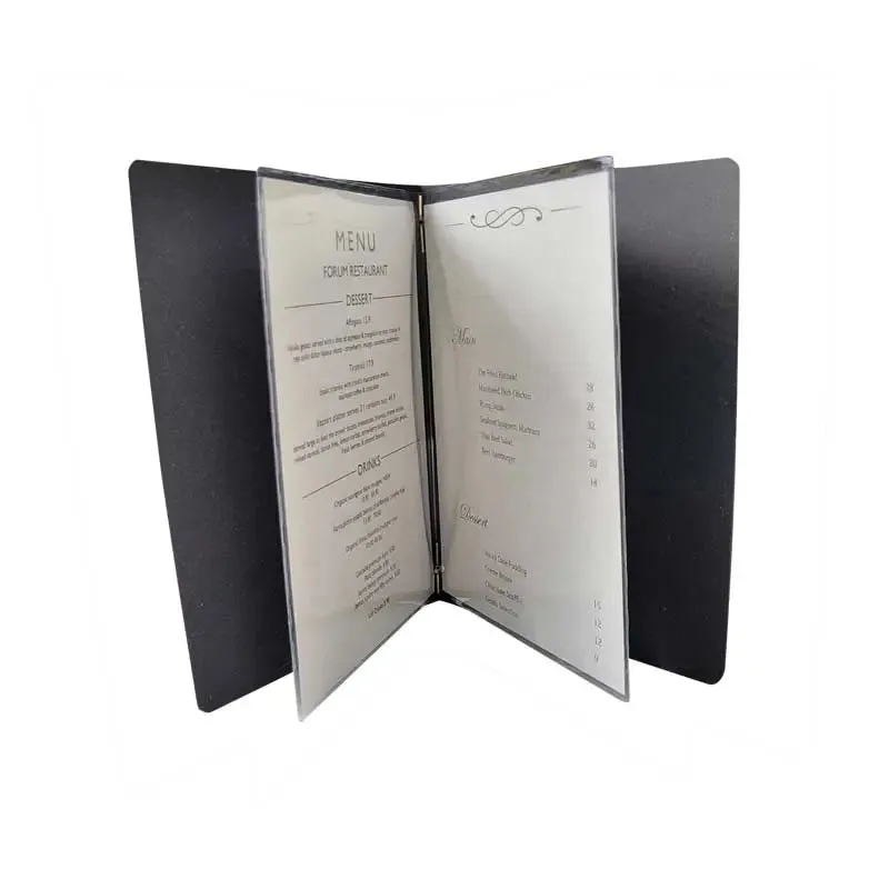A5 Leather Menu Black or Light Tan with or without pockets