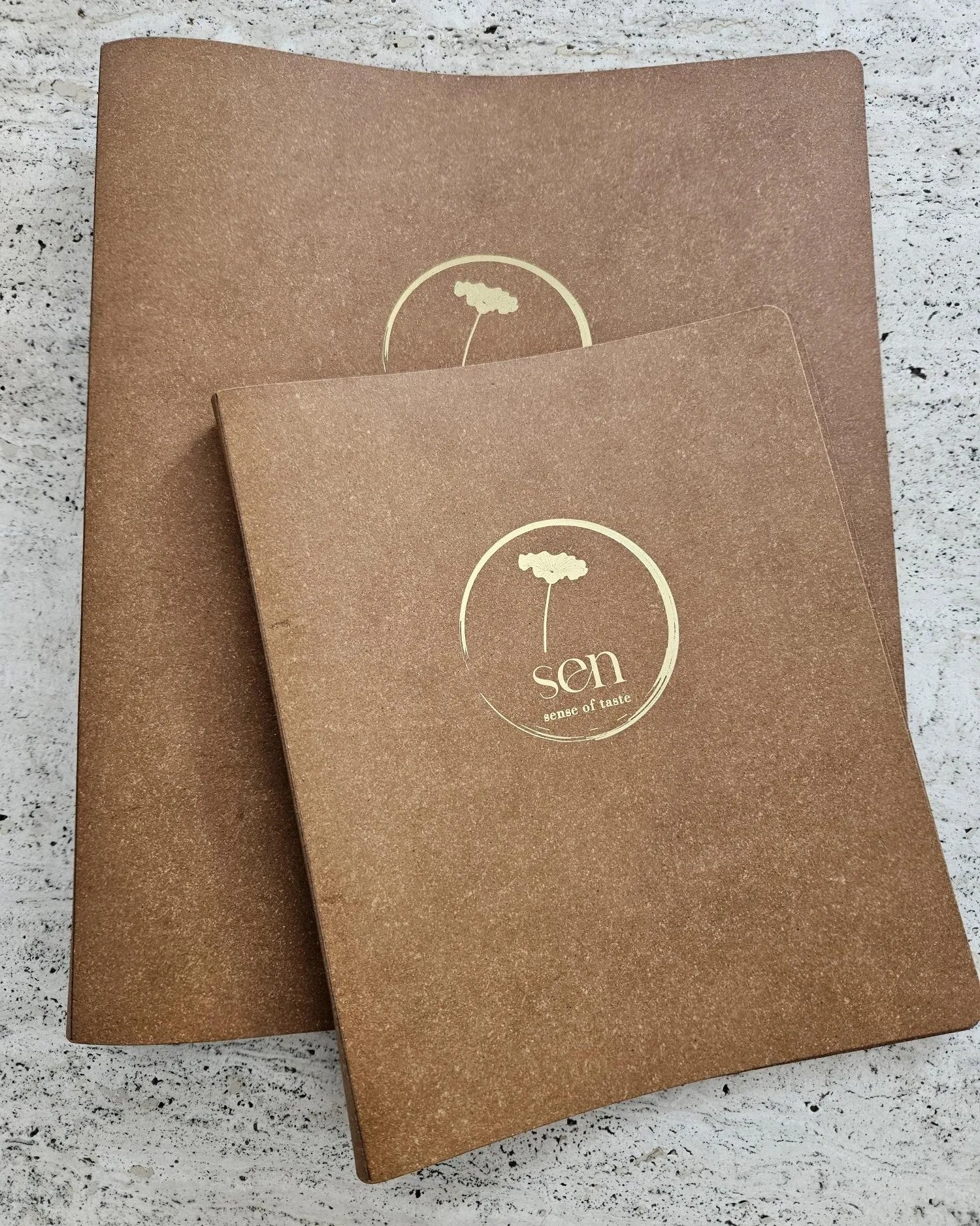 A5 Menu Binder Charcoal Black or Light Tan with or without pockets