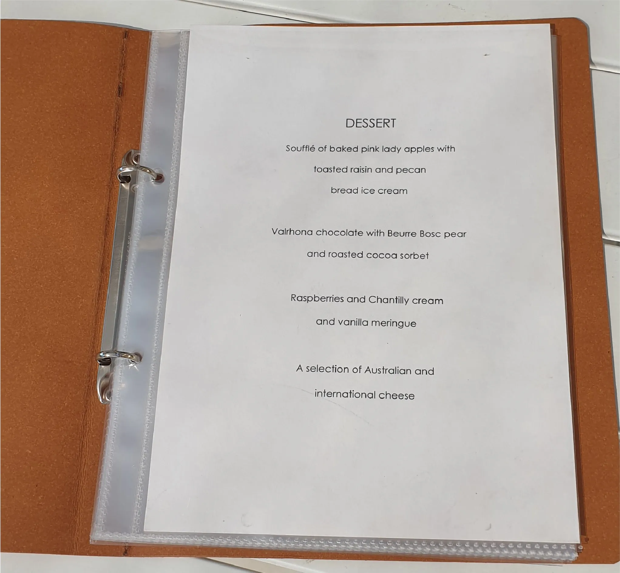A5 Menu Binder Charcoal Black or Light Tan with or without pockets
