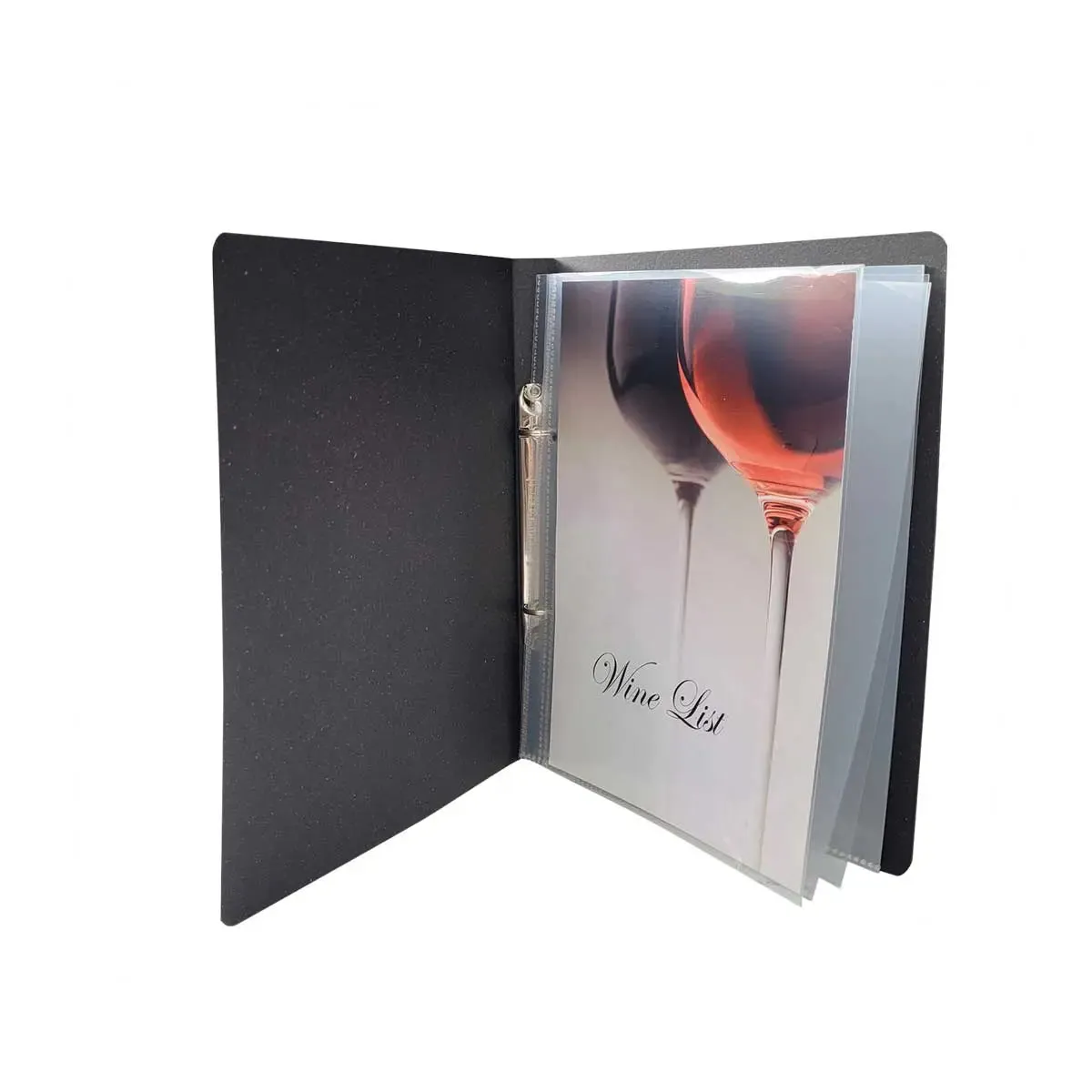 A5 Menu Binder Charcoal Black or Light Tan with or without pockets