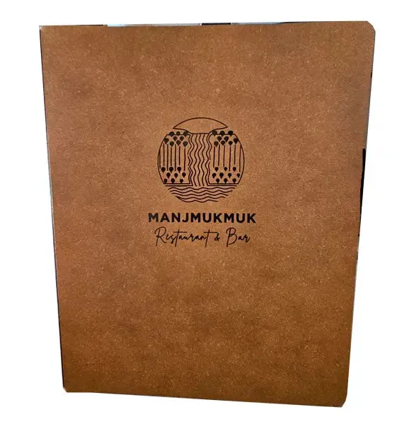 A5 Menu Binder Charcoal Black or Light Tan with or without pockets