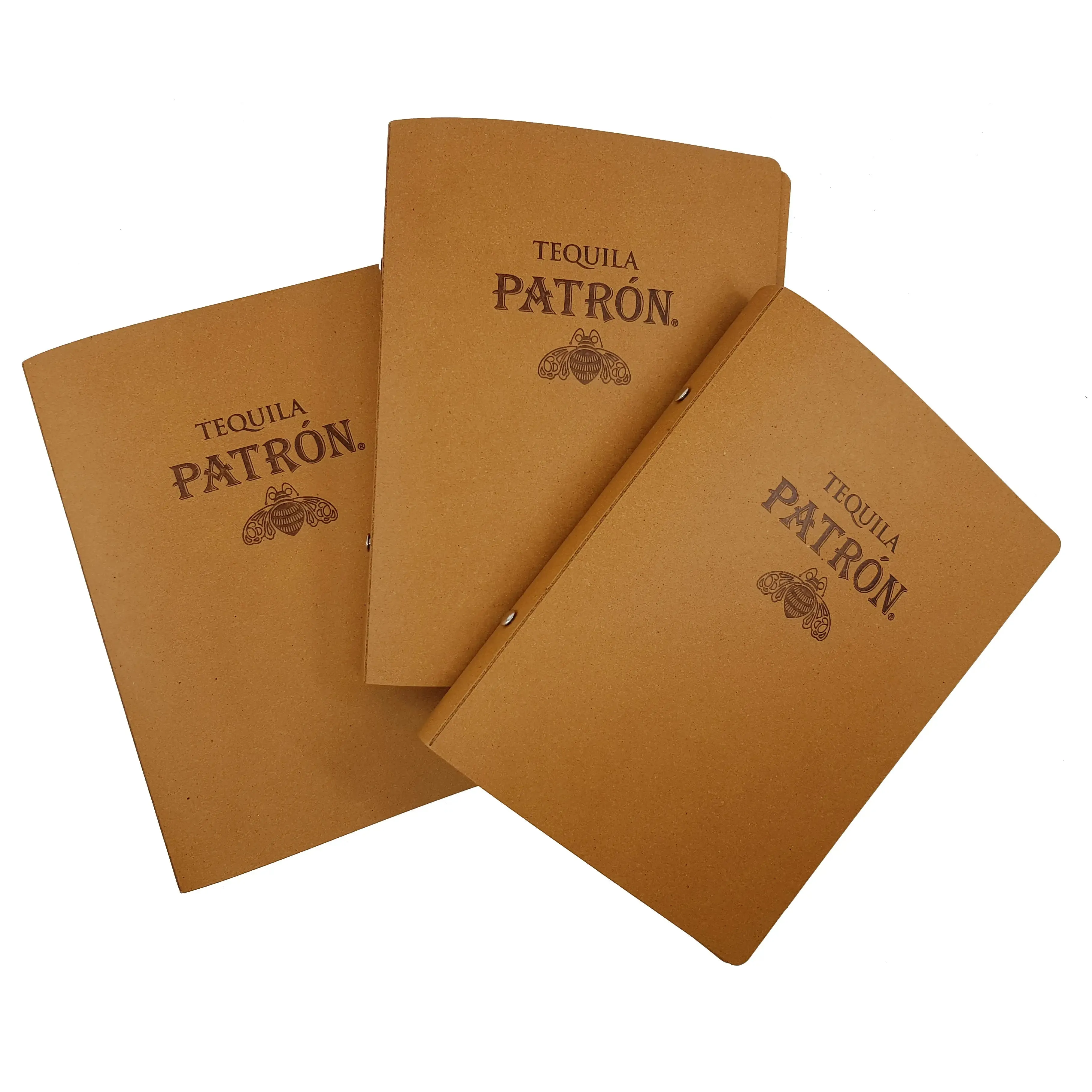 A5 Menu Binder Charcoal Black or Light Tan with or without pockets