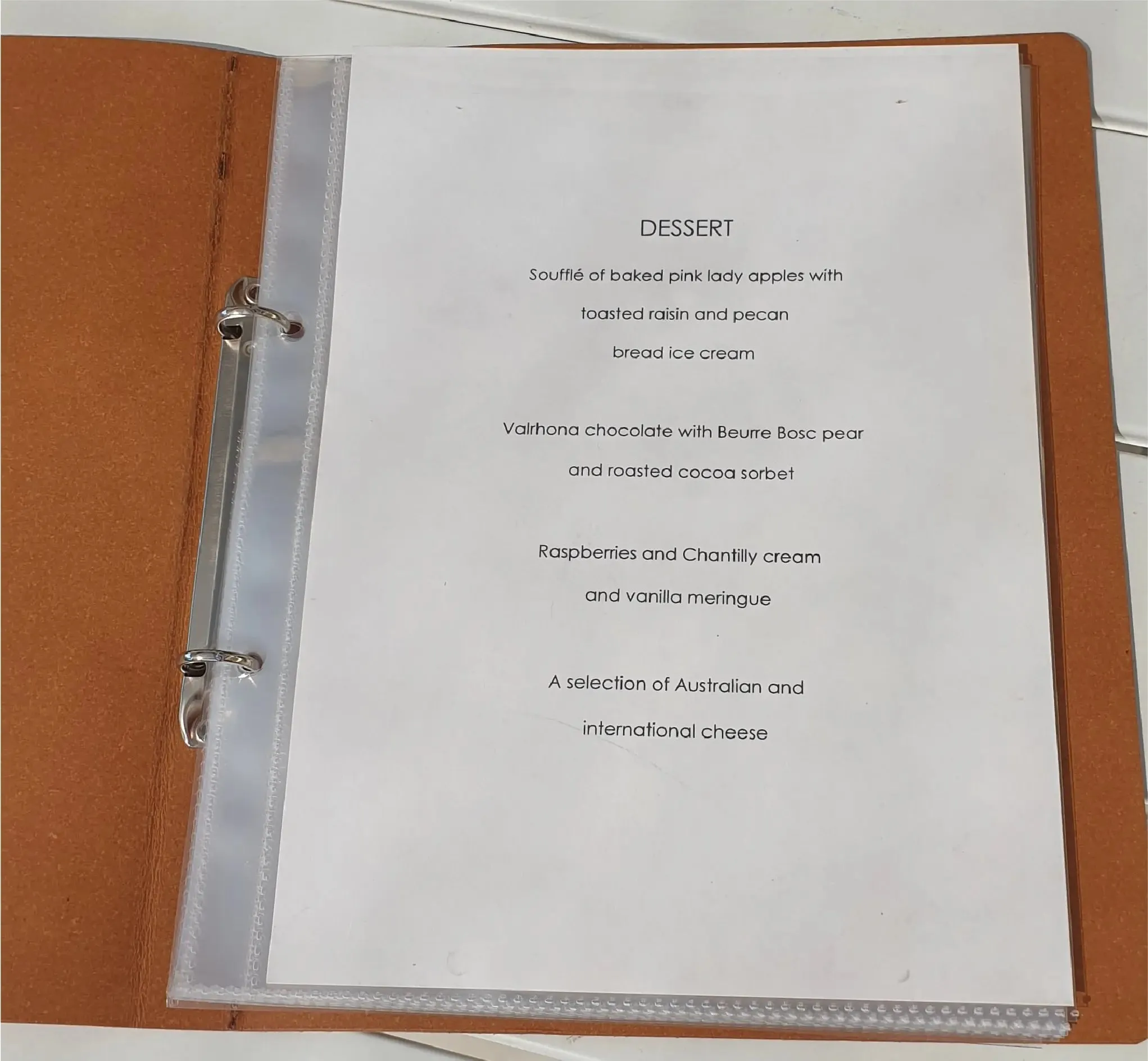 A5 Menu Binder Charcoal Black or Light Tan with or without pockets