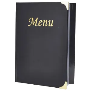 A5 Menu Holder Black 8 Pages pack of 1