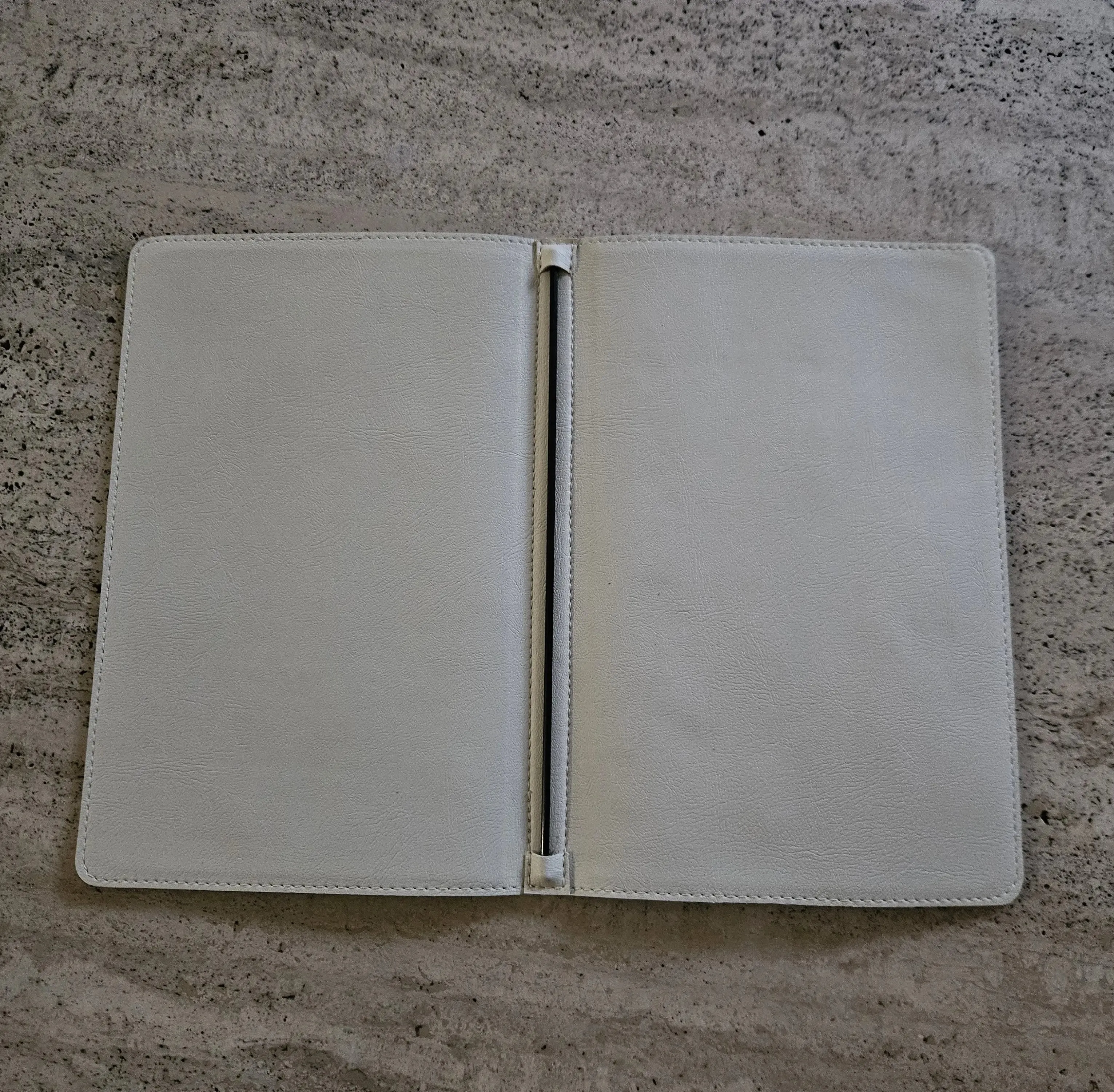 A5 White Faux Leather Carbon Rod Restaurant menu