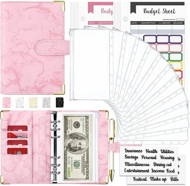 A6 Marble Loose-Leaf Binder Journal Book Notebook Leather PU Loose Spiral Notebook