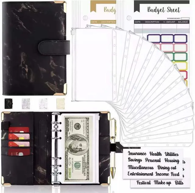 A6 Marble Loose-Leaf Binder Journal Book Notebook Leather PU Loose Spiral Notebook