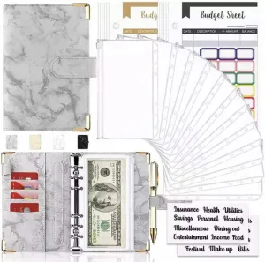 A6 Marble Loose-Leaf Binder Journal Book Notebook Leather PU Loose Spiral Notebook