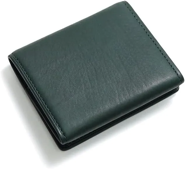 ACCESSORIES, Leather BOX type coin purse, Made In Japan, No.618602, Green