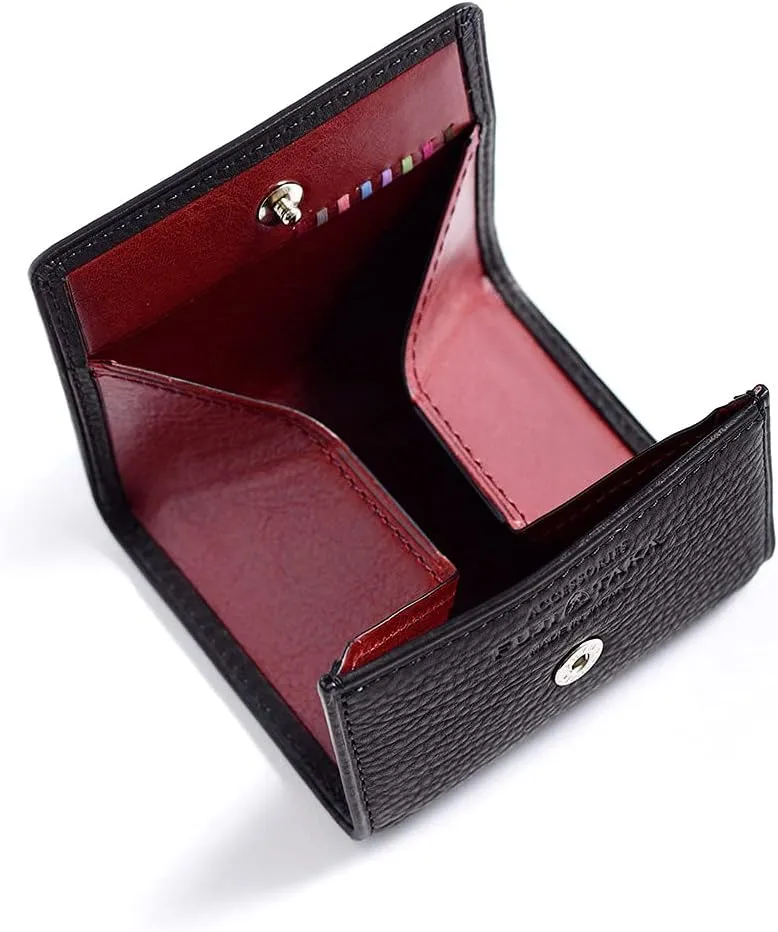 ACCESSORIES, Leather BOX type coin purse, Made In Japan, No.618602, Wine