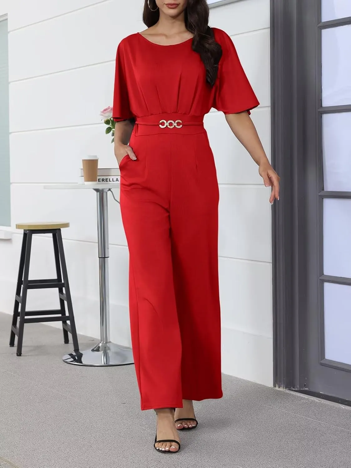 acelyn Elegant Jumpsuit for Women Dressy Sexy Plus Size Wide Leg Pant Suit One Piece Party Outfits