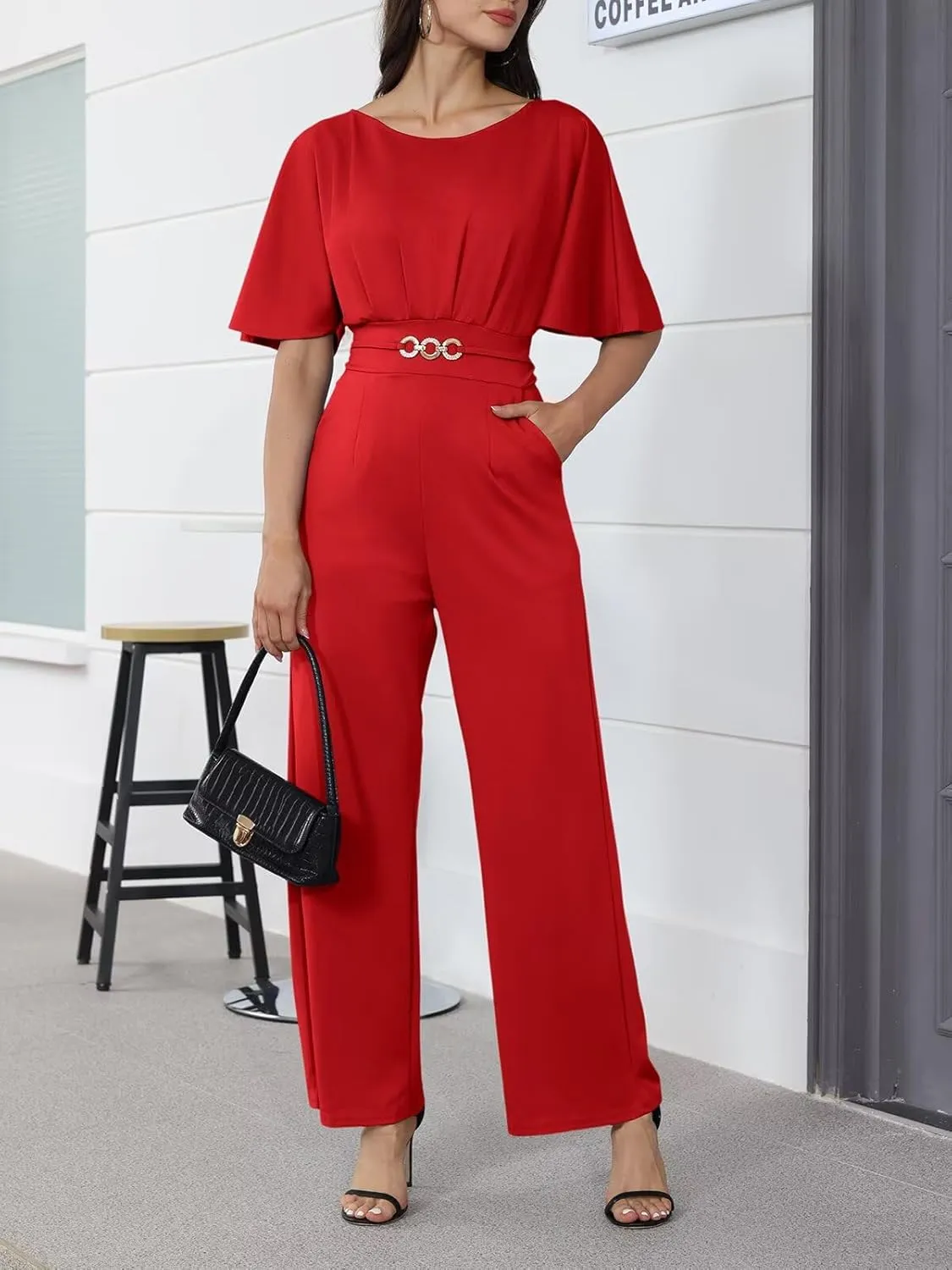 acelyn Elegant Jumpsuit for Women Dressy Sexy Plus Size Wide Leg Pant Suit One Piece Party Outfits